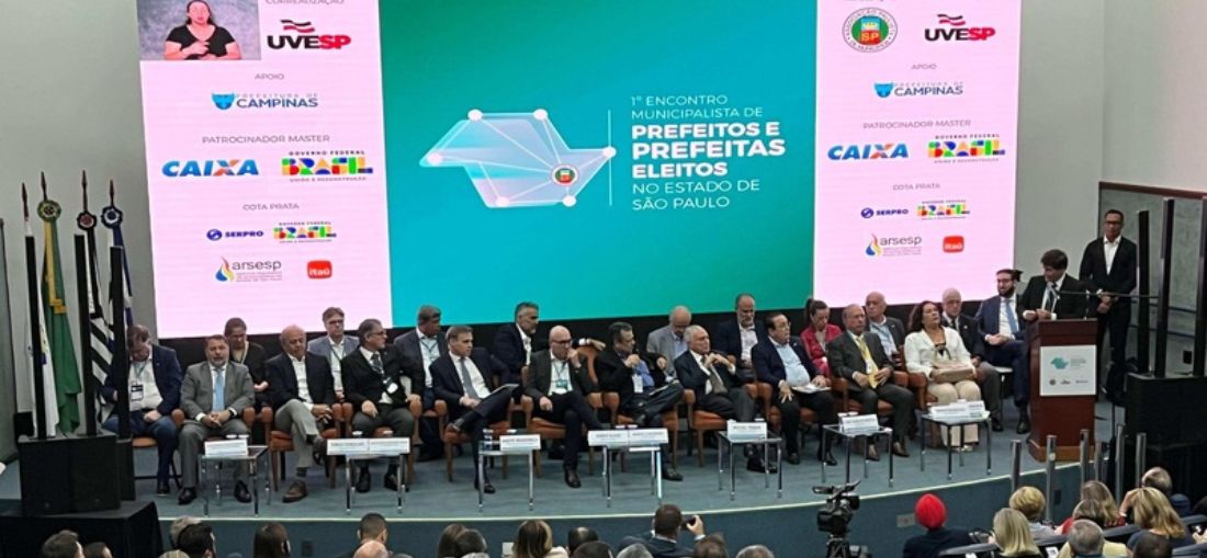 Abertura do 1º Encontro Municipalista de prefeitos e prefeitas eleitos no estado de São Paulo. Foto: divulgação CAIXA
