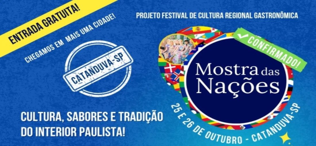 Catanduva recebe a Mostra das Nações com dois dias de cultura, gastronomia e música