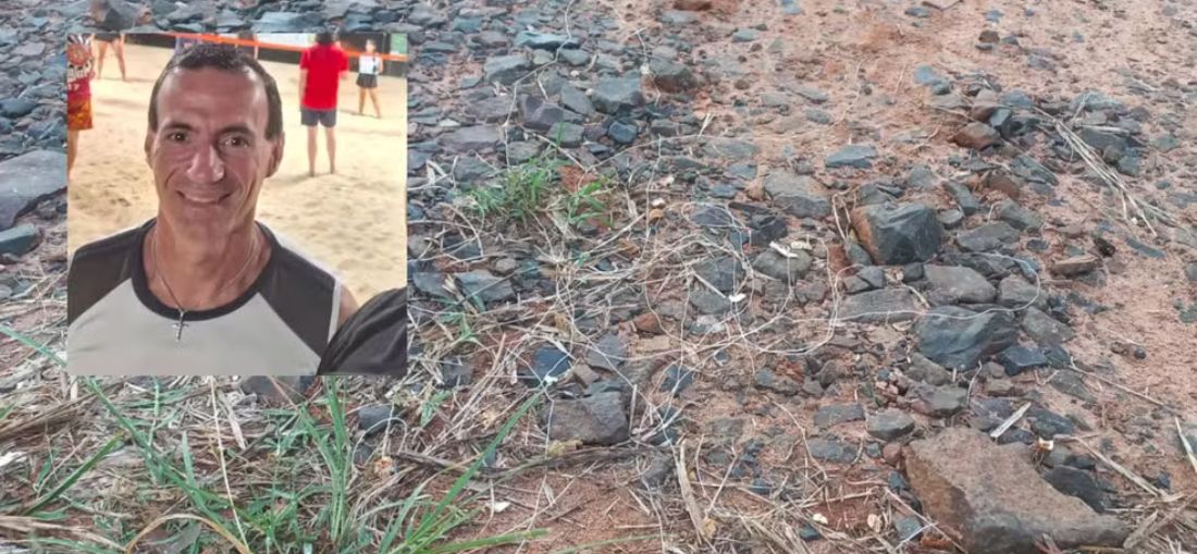 Fábio José Colombo morreu ao ser atingido no pescoço por uma linha de cerol em Santa Adélia (SP) — Foto: Arquivo pessoal e João Selare/TV TEM 
