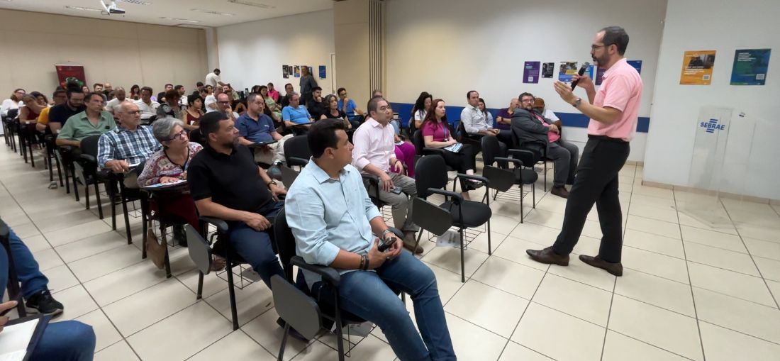 O diretor-presidente da Desenvolve SP, RIcardo Brito, dá palestra em uma Jornada de Crédito. Foto: Divulgação