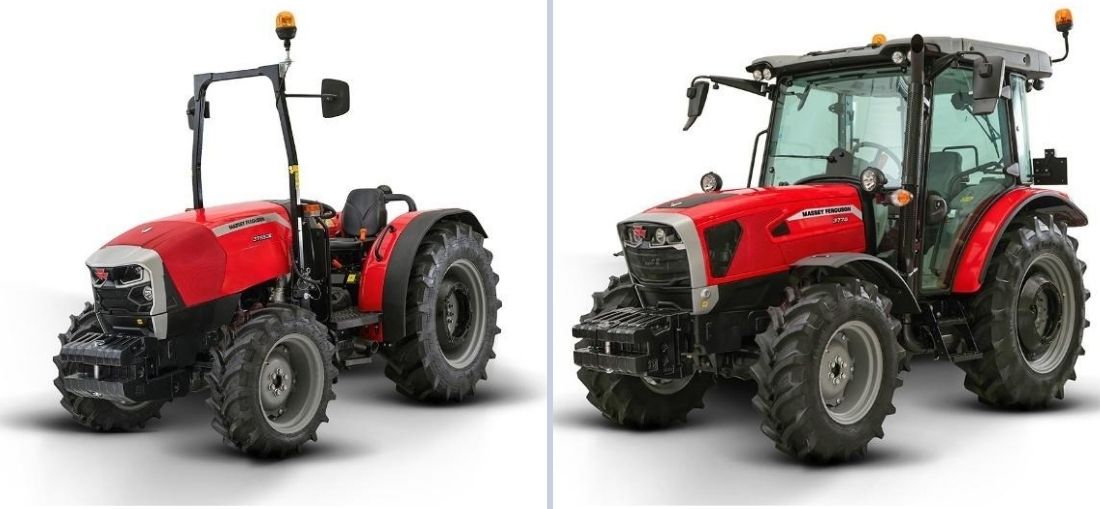 Trator MF 3700 disponível nas versões cabinado e plataformado 