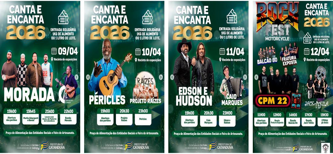 Canta e Encanta 2026 promete quatro dias de música, solidariedade e grandes atrações em Catanduva